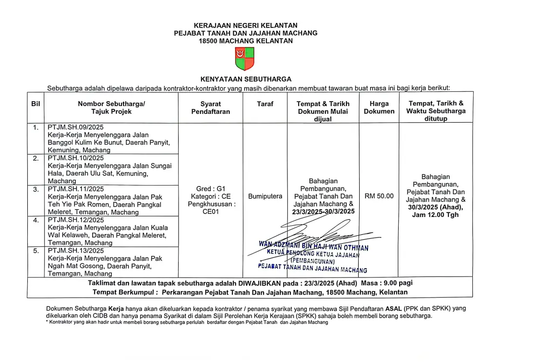 Sebut Harga 9-16/2025