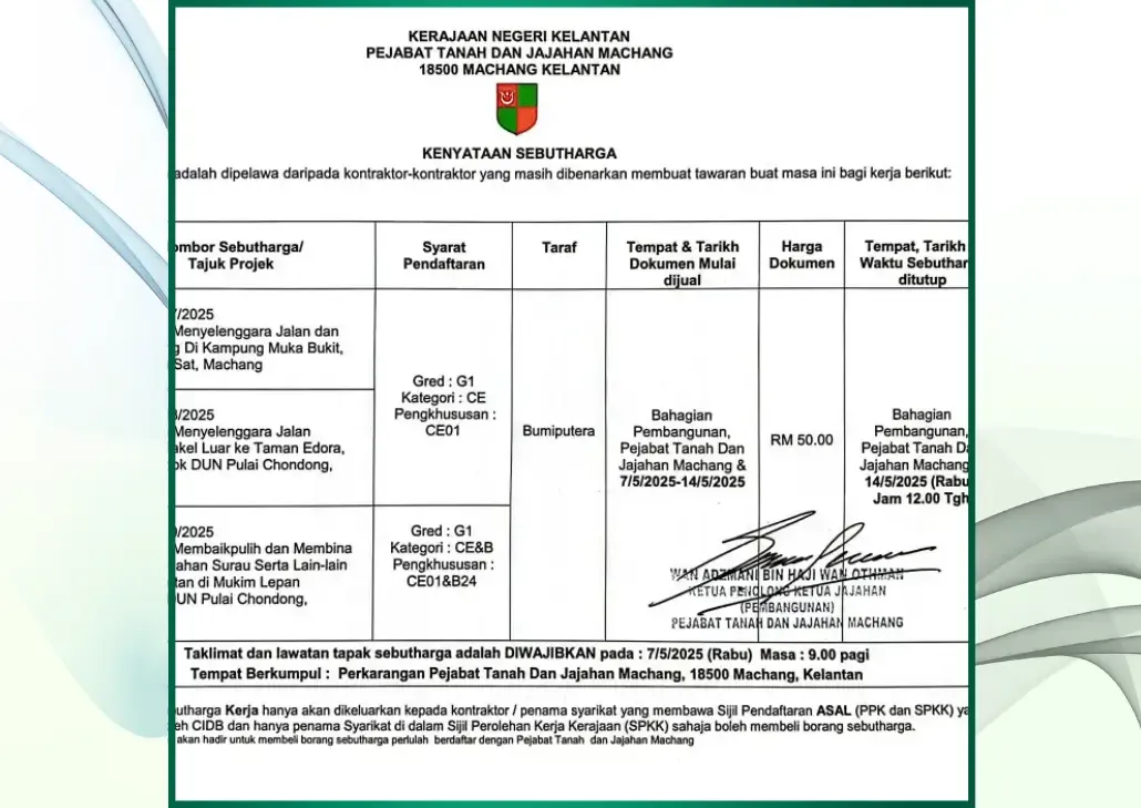 Kenyataan Sebutharga PTJM.SH.17-19/2025